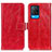 Custodia Portafoglio In Pelle Cover con Supporto K04Z per Oppo A54 4G Rosso