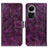 Custodia Portafoglio In Pelle Cover con Supporto K04Z per Oppo Reno10 5G Viola