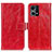 Custodia Portafoglio In Pelle Cover con Supporto K04Z per Oppo Reno8 4G Rosso