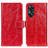 Custodia Portafoglio In Pelle Cover con Supporto K04Z per Oppo Reno8 T 4G Rosso