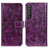 Custodia Portafoglio In Pelle Cover con Supporto K04Z per Sony Xperia 1 III Viola