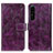 Custodia Portafoglio In Pelle Cover con Supporto K04Z per Sony Xperia 1 IV SO-51C Viola