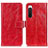 Custodia Portafoglio In Pelle Cover con Supporto K04Z per Sony Xperia 10 IV Rosso