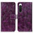 Custodia Portafoglio In Pelle Cover con Supporto K04Z per Sony Xperia 10 IV SO-52C Viola