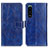 Custodia Portafoglio In Pelle Cover con Supporto K04Z per Sony Xperia 5 III Blu