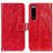 Custodia Portafoglio In Pelle Cover con Supporto K04Z per Sony Xperia 5 III Rosso