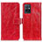 Custodia Portafoglio In Pelle Cover con Supporto K04Z per Vivo T1 5G India Rosso