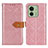 Custodia Portafoglio In Pelle Cover con Supporto K05Z per Motorola Moto Edge (2023) 5G Rosa