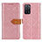 Custodia Portafoglio In Pelle Cover con Supporto K05Z per Oppo A53s 5G Rosa