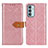 Custodia Portafoglio In Pelle Cover con Supporto K05Z per Samsung Galaxy F13 4G Rosa