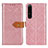 Custodia Portafoglio In Pelle Cover con Supporto K05Z per Sony Xperia 1 IV SO-51C Rosa