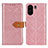 Custodia Portafoglio In Pelle Cover con Supporto K05Z per Xiaomi Poco C65 Rosa