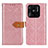 Custodia Portafoglio In Pelle Cover con Supporto K05Z per Xiaomi Redmi 10 India Rosa