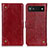 Custodia Portafoglio In Pelle Cover con Supporto K06Z per Google Pixel 6a 5G Rosso