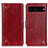 Custodia Portafoglio In Pelle Cover con Supporto K06Z per Google Pixel 7 Pro 5G Rosso