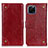 Custodia Portafoglio In Pelle Cover con Supporto K06Z per Huawei Enjoy 50z Rosso