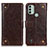 Custodia Portafoglio In Pelle Cover con Supporto K06Z per Nokia C31 Marrone