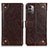 Custodia Portafoglio In Pelle Cover con Supporto K06Z per Nokia G11 Marrone