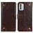 Custodia Portafoglio In Pelle Cover con Supporto K06Z per Nokia G60 5G Marrone