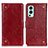 Custodia Portafoglio In Pelle Cover con Supporto K06Z per OnePlus Nord 2 5G Rosso