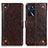 Custodia Portafoglio In Pelle Cover con Supporto K06Z per Oppo A16 Marrone