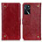 Custodia Portafoglio In Pelle Cover con Supporto K06Z per Oppo A16 Rosso