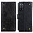 Custodia Portafoglio In Pelle Cover con Supporto K06Z per Oppo A53s 5G Nero