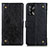 Custodia Portafoglio In Pelle Cover con Supporto K06Z per Oppo A95 4G Nero