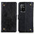 Custodia Portafoglio In Pelle Cover con Supporto K06Z per Oppo A95 5G Nero