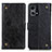 Custodia Portafoglio In Pelle Cover con Supporto K06Z per Oppo F21s Pro 4G Nero