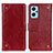 Custodia Portafoglio In Pelle Cover con Supporto K06Z per Oppo K10 4G Rosso