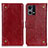 Custodia Portafoglio In Pelle Cover con Supporto K06Z per Oppo Reno8 4G Rosso