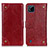 Custodia Portafoglio In Pelle Cover con Supporto K06Z per Realme C20 Rosso