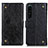 Custodia Portafoglio In Pelle Cover con Supporto K06Z per Sony Xperia 1 IV Nero