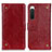 Custodia Portafoglio In Pelle Cover con Supporto K06Z per Sony Xperia 10 IV Rosso