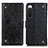 Custodia Portafoglio In Pelle Cover con Supporto K06Z per Sony Xperia 10 IV SO-52C Nero