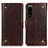 Custodia Portafoglio In Pelle Cover con Supporto K06Z per Sony Xperia 5 III SO-53B Marrone