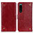 Custodia Portafoglio In Pelle Cover con Supporto K06Z per Sony Xperia 5 III SO-53B Rosso