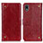 Custodia Portafoglio In Pelle Cover con Supporto K06Z per Sony Xperia Ace III Rosso