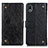 Custodia Portafoglio In Pelle Cover con Supporto K06Z per Sony Xperia Ace III SO-53C Nero