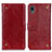 Custodia Portafoglio In Pelle Cover con Supporto K06Z per Sony Xperia Ace III SO-53C Rosso