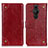 Custodia Portafoglio In Pelle Cover con Supporto K06Z per Sony Xperia PRO-I Rosso