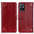Custodia Portafoglio In Pelle Cover con Supporto K06Z per Vivo iQOO Z6 5G Rosso