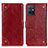 Custodia Portafoglio In Pelle Cover con Supporto K06Z per Vivo T1 5G India Rosso