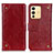 Custodia Portafoglio In Pelle Cover con Supporto K06Z per Vivo V23 5G Rosso