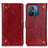 Custodia Portafoglio In Pelle Cover con Supporto K06Z per Xiaomi Poco C55 Rosso