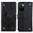 Custodia Portafoglio In Pelle Cover con Supporto K06Z per Xiaomi Redmi 10 4G Nero