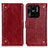 Custodia Portafoglio In Pelle Cover con Supporto K06Z per Xiaomi Redmi 10 Power Rosso