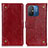 Custodia Portafoglio In Pelle Cover con Supporto K06Z per Xiaomi Redmi 12C 4G Rosso