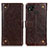 Custodia Portafoglio In Pelle Cover con Supporto K06Z per Xiaomi Redmi 9 Activ Marrone Chiaro